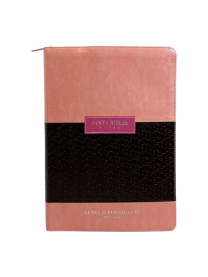 Biblia RVR 1960 Classic ABBA Letra Súper Gigante Rosa Café