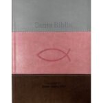 Biblia RVR 1960 Letra Grande Tamaño Manual Tricolor Rosa Blanco Marrón