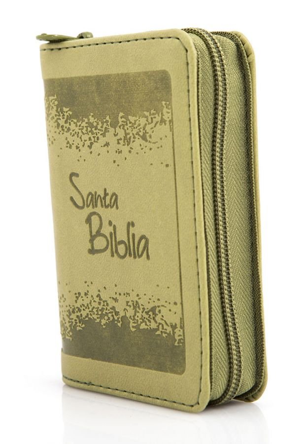 Biblia mini bolsillo imitación piel con cierre - verde - Image 2