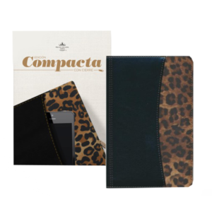 RV60 Biblia compacta con cierre Leopardo símil piel