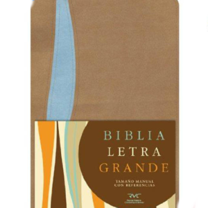 Biblia letra grande tamaño manual con referencias beige RVC