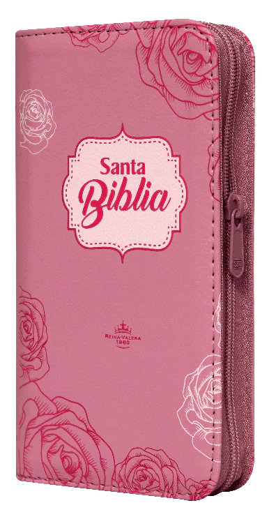 Biblia RVR35cZTI PJR Color Rosado Flores Canto 1 Biblia RVR35cZTI PJR Color Rosado Flores Canto