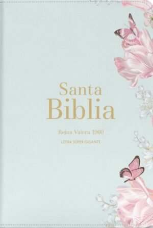 Biblia Súper Gigante Símil Piel Salvia Claro RVR60