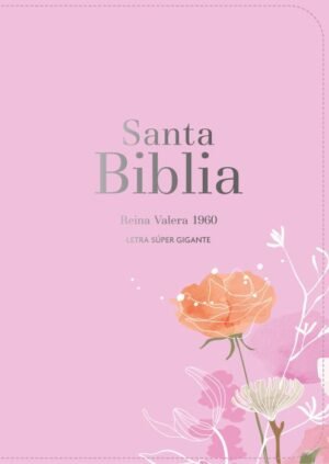 Biblia RVR60 Súper Gigante Símil Piel Rosas