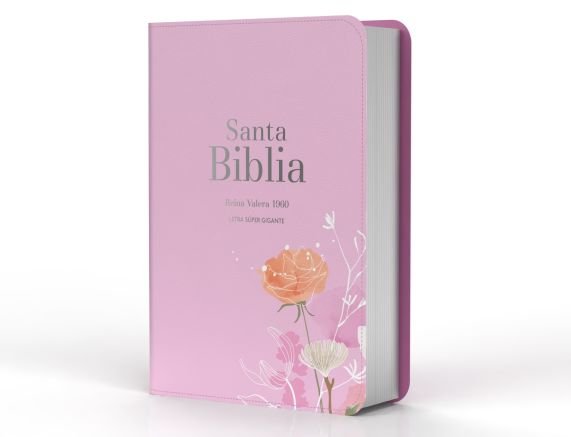 Biblia RVR60 Súper Gigante Símil Piel/Rosas 2 Biblia RVR60 Súper Gigante Símil Piel/Rosas - Image 2