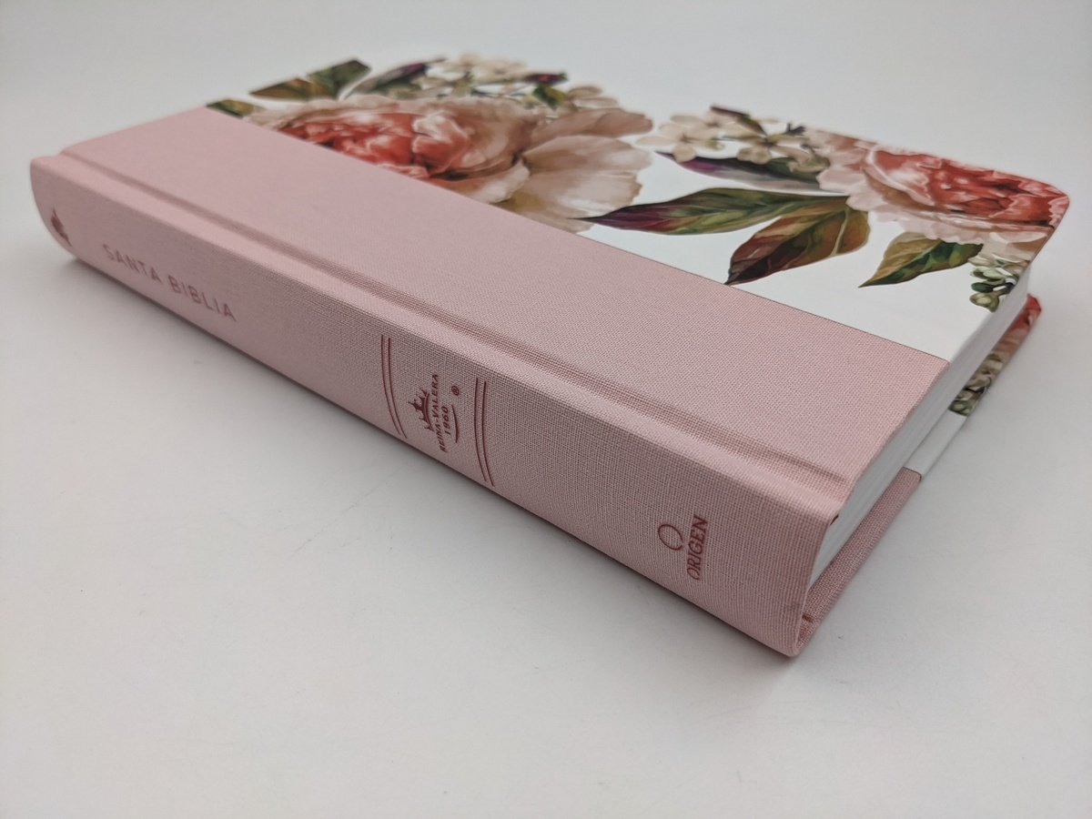 Biblia RV60 Tela rosada con flores 1 Biblia RV60 Tela rosada con flores