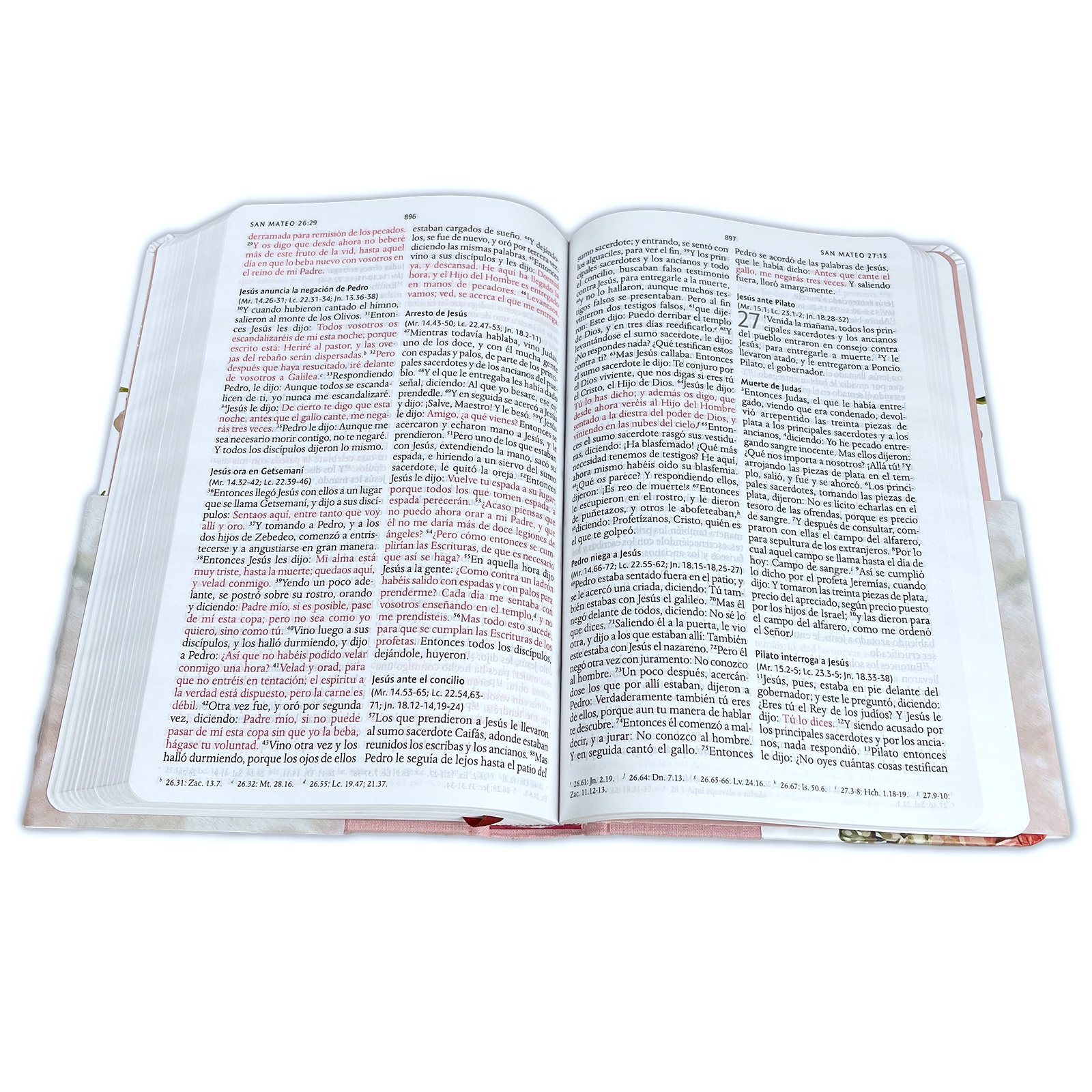 Biblia RV60 Tela rosada con flores 2 Biblia RV60 Tela rosada con flores - Image 2
