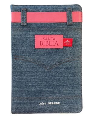 Biblia RVR60 LG Tamaño Manual Jean Cinturón Rosa