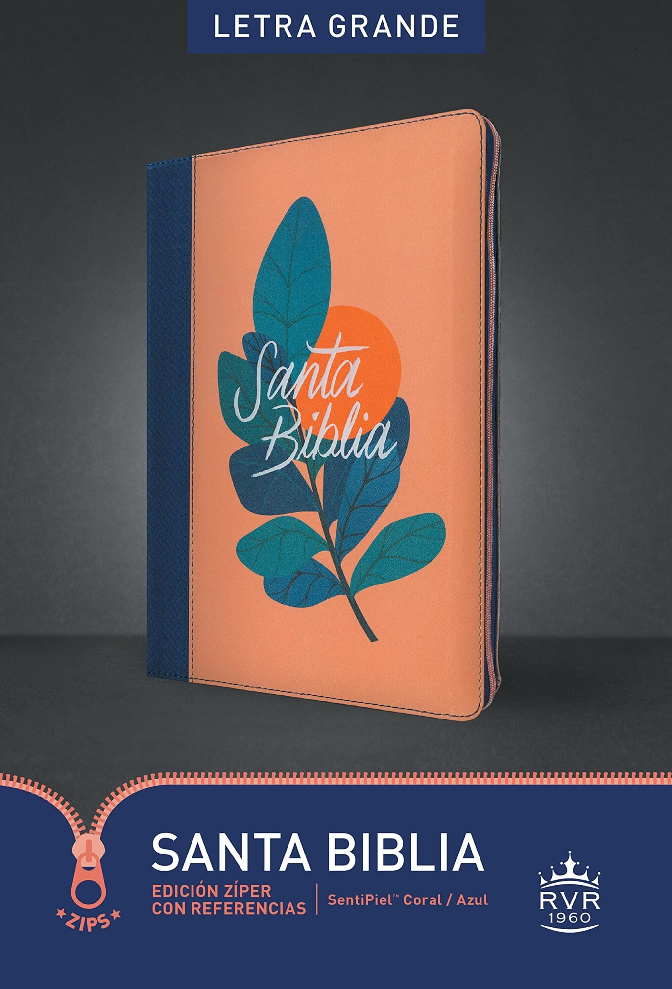 RVR60 Biblia de referencias con Ziper Coral-Azul 1 RVR60 Biblia de referencias con Ziper Coral-Azul