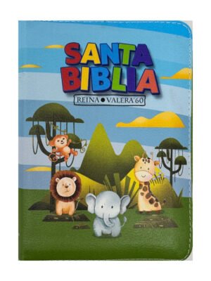 Biblia RVR 1960 Bolsillo para Niños Animales con Cierre
