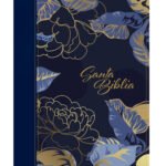 Biblia Manual NTV/ Imitacion Azul Flores/ Letra Grande/ Filament