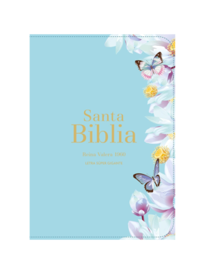 Biblia RVR 1960 Letra Súper Gigante Símil Piel Azul Claro
