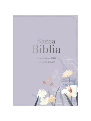 Biblia RVR 1960 Genial Letra Gigante Símil Piel Lavanda