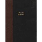 Biblia RVR 1960 Negro con Café, Letra Supergigante, Símil Piel