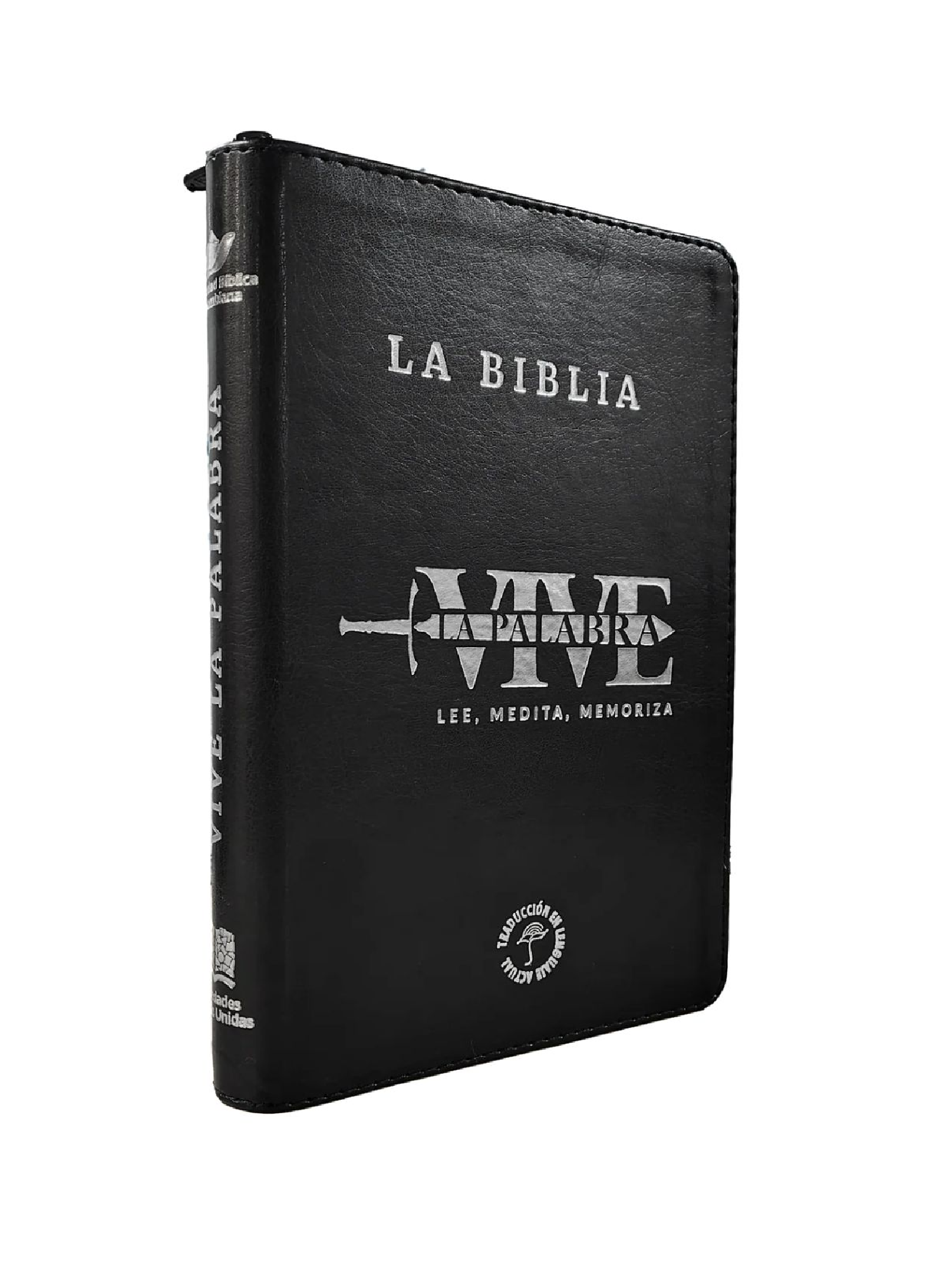Biblia/ RVR066LGZT PJR /Negra Canto Plateado /Vive La Palabra 1 Biblia TLA Vive la Palabra