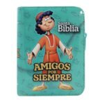 Biblia RVR 1960 Infantil Amigos Por Siempre Tamaño Bolsillo Letra Mediana Vinil Verde