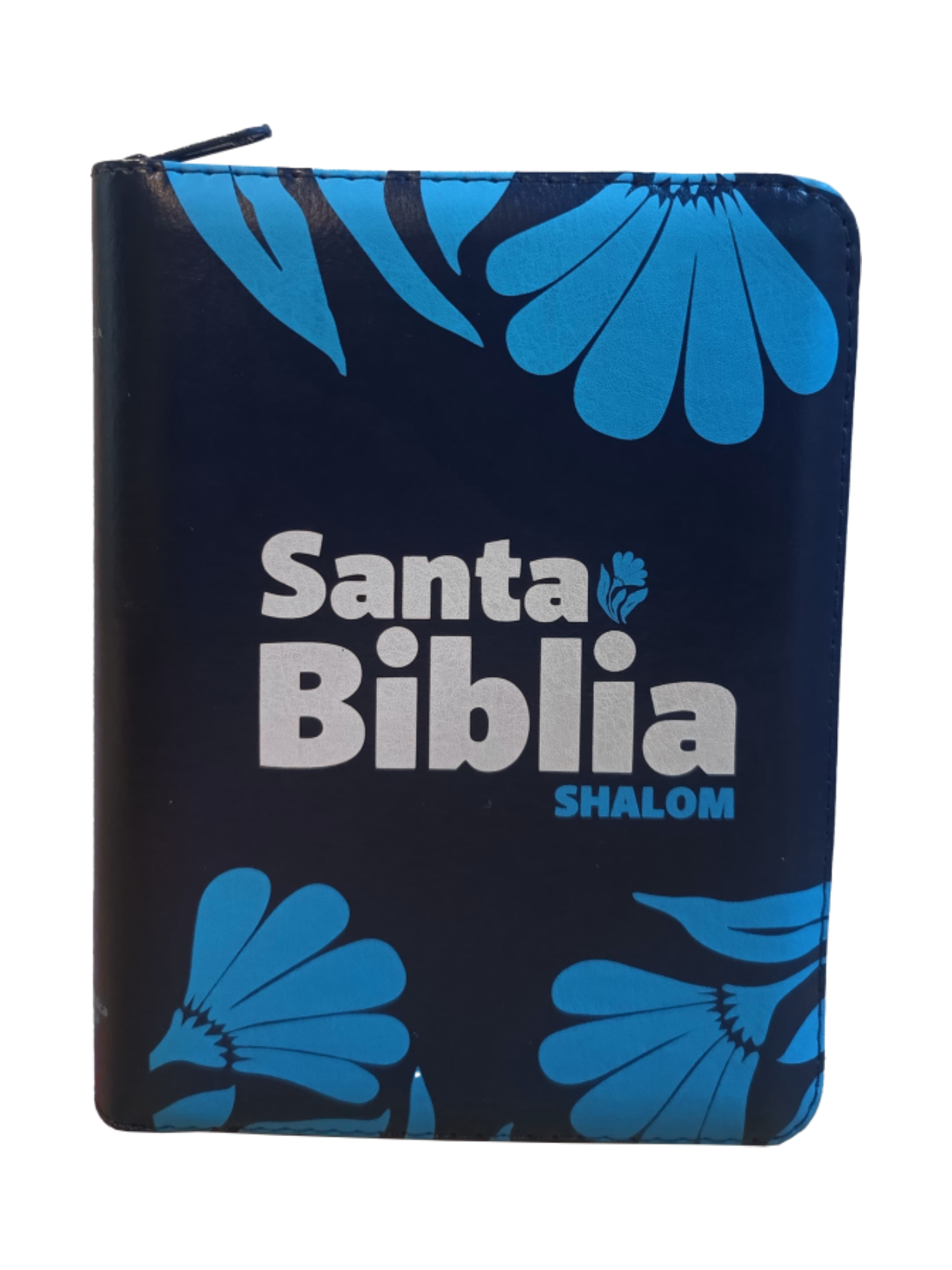 Biblia RVR045cLGZ/ Azul Flor Sahlom Cierre 1 Biblia RVR 1960 Con Ayudas Digitales Color Azul Letra Grande