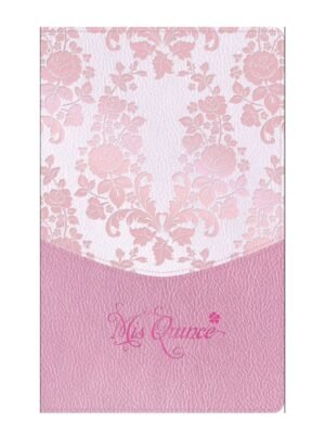 Biblia RVR 1960 Mis Quince, Rosa Floreado, Símil Piel