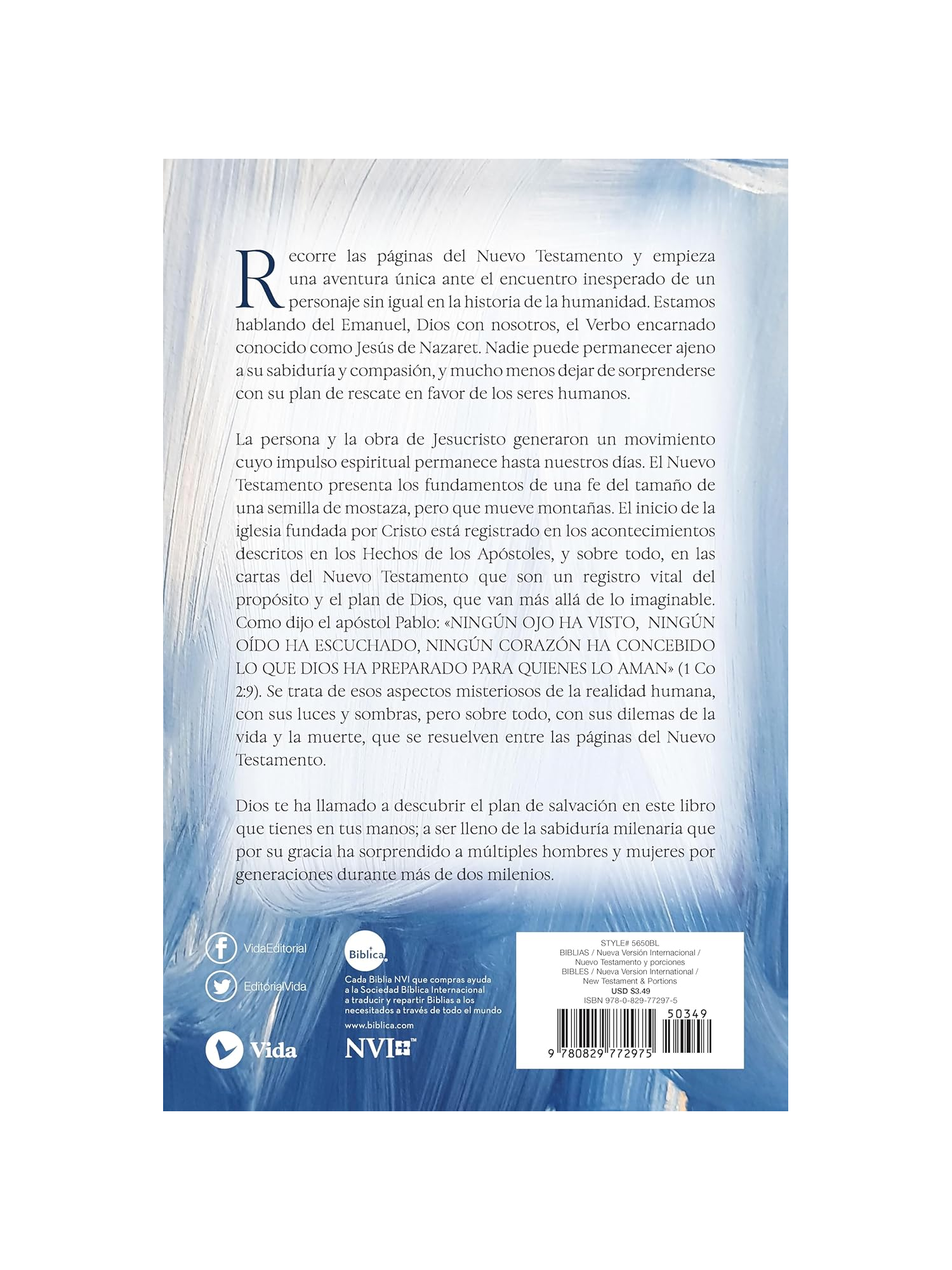 Biblia NVI Nuevo Testamento Azul Rústica 2 Biblia NVI Nuevo Testamento Azul Rústica - Image 2