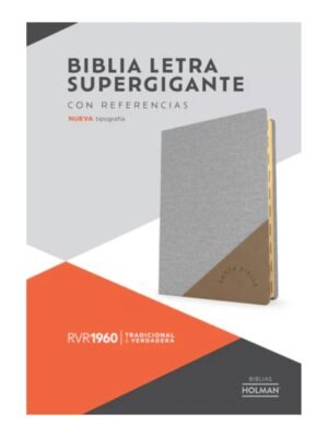 Biblia RVR 1960 gris símil piel con índice