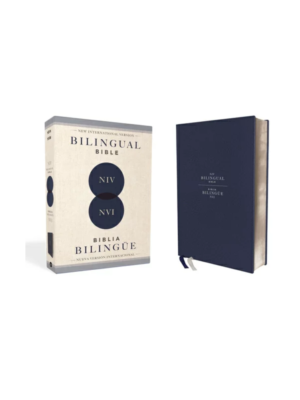 Biblia NVI NIV Bilingüe Gris Símil Piel