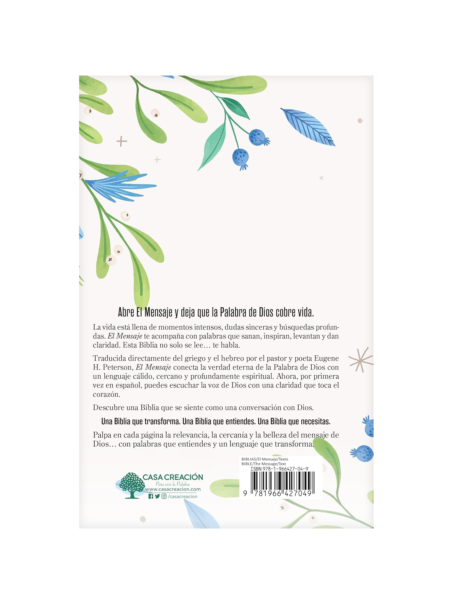 Biblia El Mensaje Tapa dura Verde Floral, La Biblia en un Lenguaje Claro y Profundo 2 Biblia El Mensaje Tapa dura Verde Floral, La Biblia en un Lenguaje Claro y Profundo - Image 2