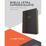 Biblia RVR 1960 Letra Súper Gigante Negro y Café Símil Piel con Índice – imagen 2