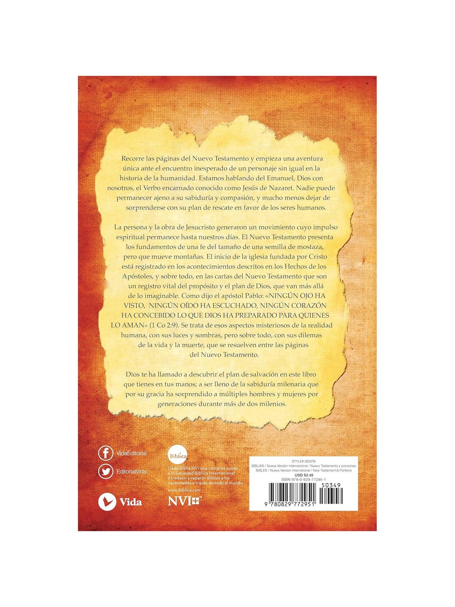 Biblia NVI Nuevo Testamento Crema Rústica 2 Biblia NVI Nuevo Testamento Crema Rústica - Image 2