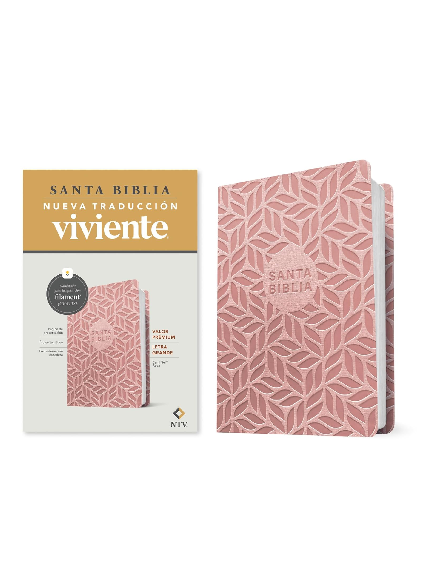 Biblia NTV Rosada Letra Grande/ Valor Premium Filament 1 Biblia NTV Premium Filament Rosada Letra Grande Valor