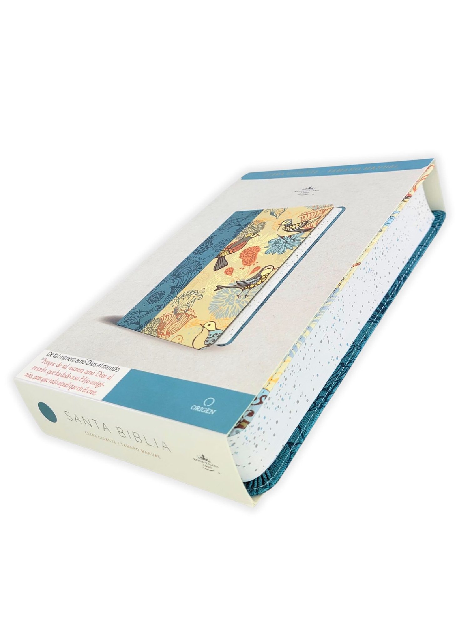 Biblia RVR60 Azul Con Pajaros/ Letra Gigante Imitacion Piel/ Canto Pintado 4 Biblia RVR60 Azul Con Pajaros/ Letra Gigante Imitacion Piel/ Canto Pintado - Image 4