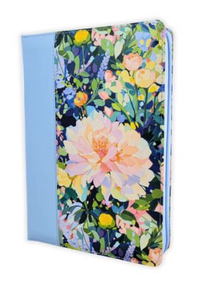 Biblia RVR60 Manual Letra Gigante Celeste Flores Con Cierre Y Con Índice