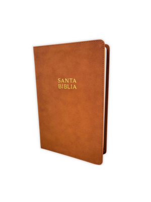 Biblia RVR 1960 Letra Gigante Café Madera Símil Piel