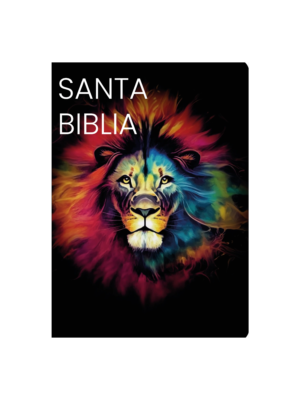 Biblia RVR 1960 Compacta León Colores Letra Grande 11 puntos Símil Piel Negro