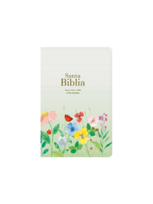 Biblia RVR 1960 Compacta Verde Claro Flores