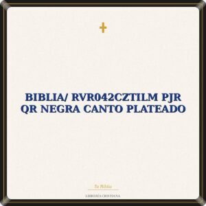 Biblia/ RVR042cZTILM PJR QR Negra Canto Plateado