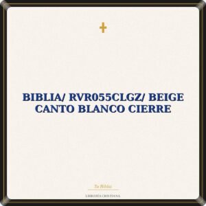 Biblia/ RVR055cLGZ/ Beige Canto Blanco Cierre