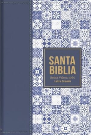 Biblia RVR 1960 Letra Grande Tamaño Manual Símil Piel Azul Oscuro