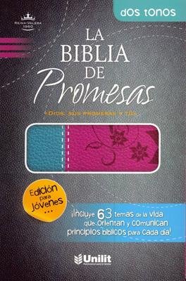 RV60 Biblia de promesas para jovenes, Dos tonos, Celeste-Fucsia