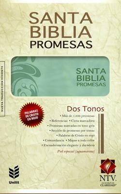 NTV Biblia Promesas tipo agenda Aguamarina