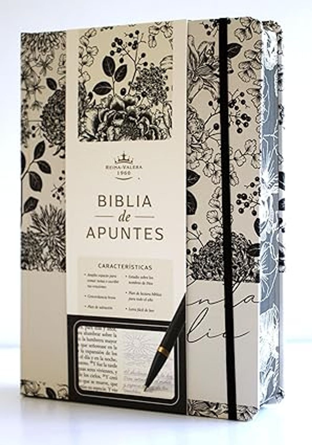 Biblia RVR 1960 de Apuntes Tapa Dura Blanco y Negro con Flores 1 Biblia RVR 1960 de Apuntes Tapa Dura Blanco y Negro con Flores