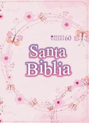 Biblia RVR 1960 Compacta Símil Piel Juvenil Mariposa Palo Rosa