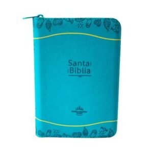 Biblia RV60 045 Letra Mediana Azul-Amarillo Canto Plata