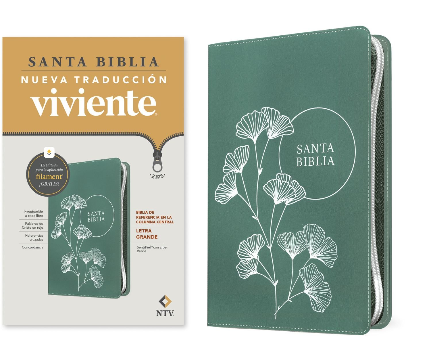 Biblia NTV Referencia En Columna/ Verde Cierre/ L.G con Filament 1 Biblia NTV Referencia En Columna/ Verde Cierre/ L.G con Filament