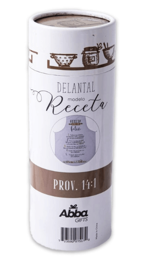 Delantal mandil de algodón Receta para ser feliz