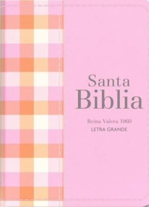 biblia RVR 1960 Compacta Símil Piel Cuadros Rosa