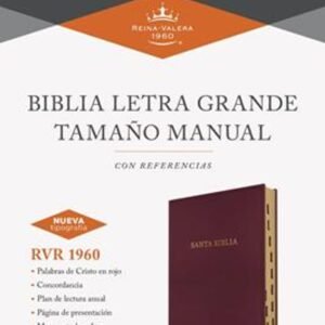 Biblia RVR1960/ Tamaño Manual Letra Grande 2023/ Borgoña Indice Imitacion