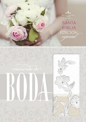 Biblia Recuerdo Boda Imitación Piel Blanco Lino Encaje [Biblia] RVR 1960