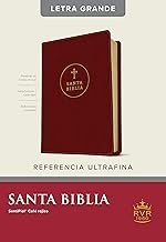 Biblia RVR 1960 Referencia Ultrafina Letra Grande Palabras de Jesús en Rojo Símil Piel Café Rojizo Índice