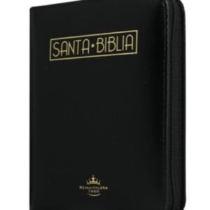 Biblia Reina Valera 1960 Letra Chica Imitación Piel Negro, Canto Dorado con Cierre