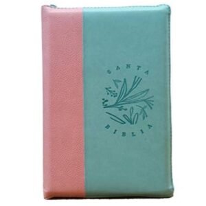 Biblia/RVR066ZLG/ Verde Rosado/ Cierre Canto Pintado
